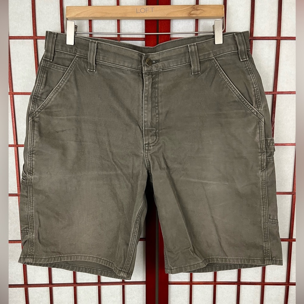 Carhartt brown canvas utility carpenter shorts